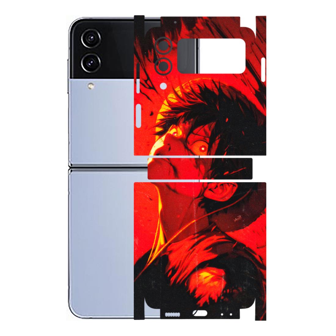 Samsung M/F/Note/Flip and C Phone Skins (All Models) - D.Luffy Power Up One Piece Anime - 3D Embossed Finish (L-326) Samsung Galaxy Z Flip 4