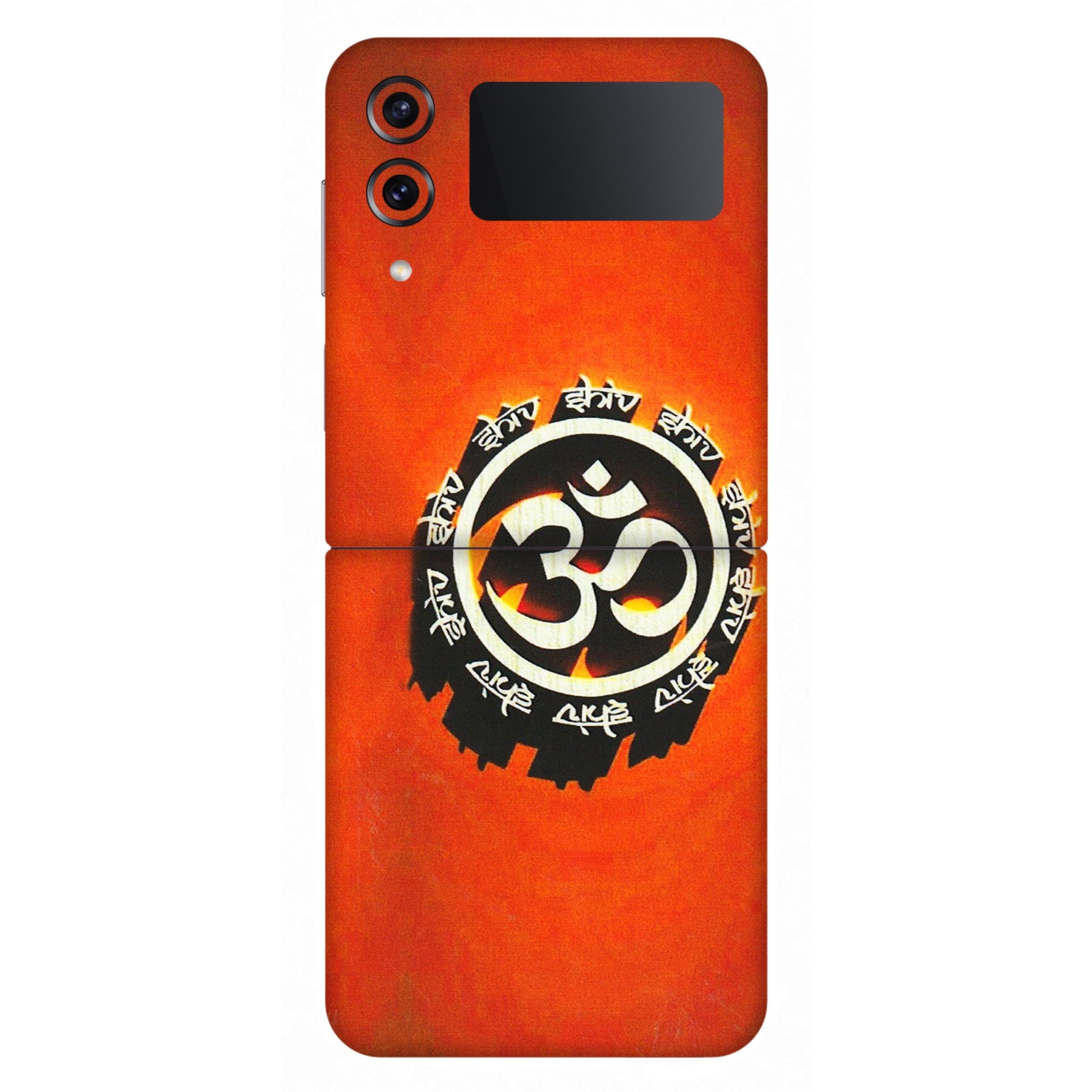 Samsung M/F/Note/Flip and C Phone Skins (All Models) - Aum Shiv Orange - 3D Embossed Finish (L-32) Samsung Galaxy Z Flip 4