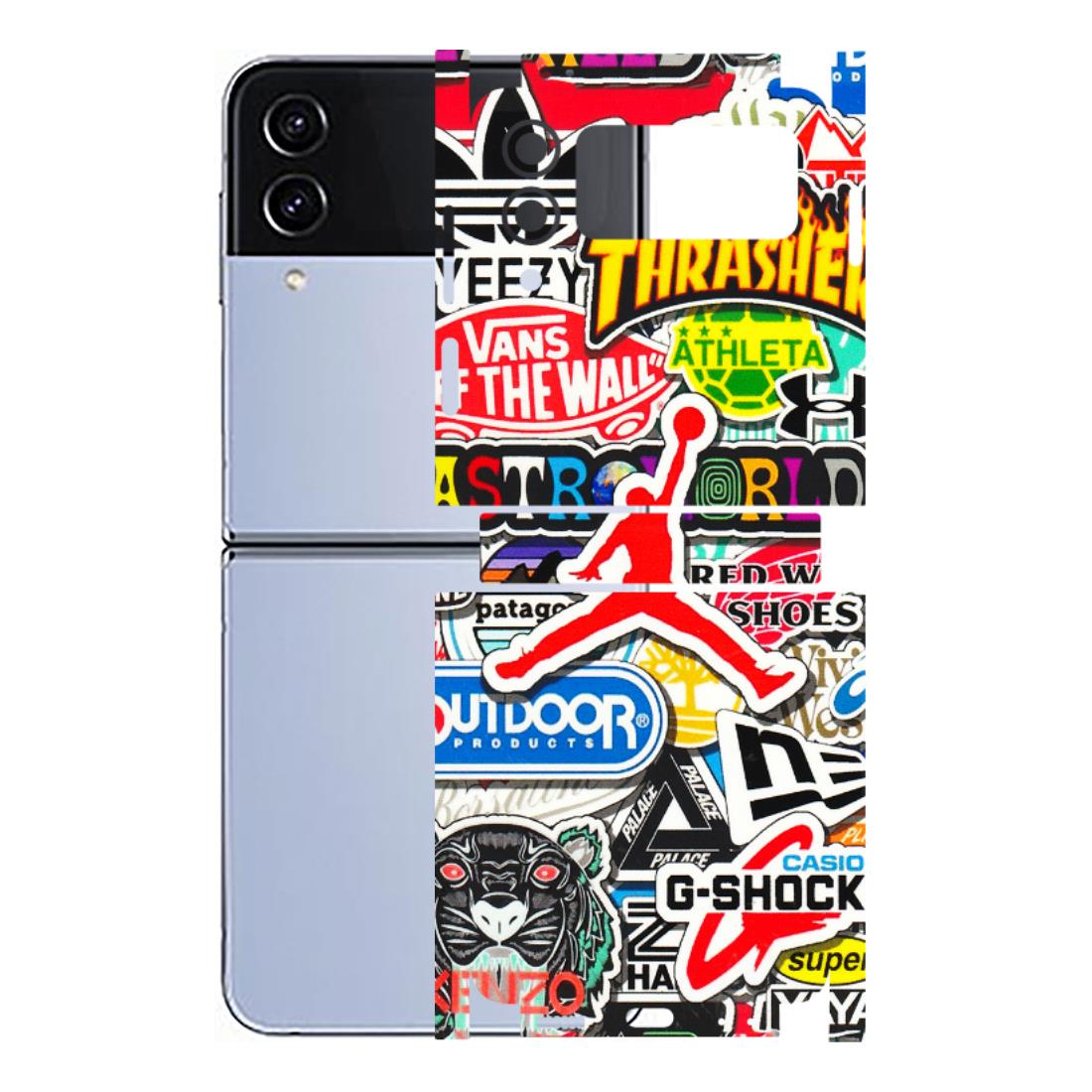 Samsung M/F/Note/Flip and C Phone Skins (All Models) - Multi Brands Sticker Graffiti - 3D Embossed Finish (L-37) Samsung Galaxy Z Flip 4