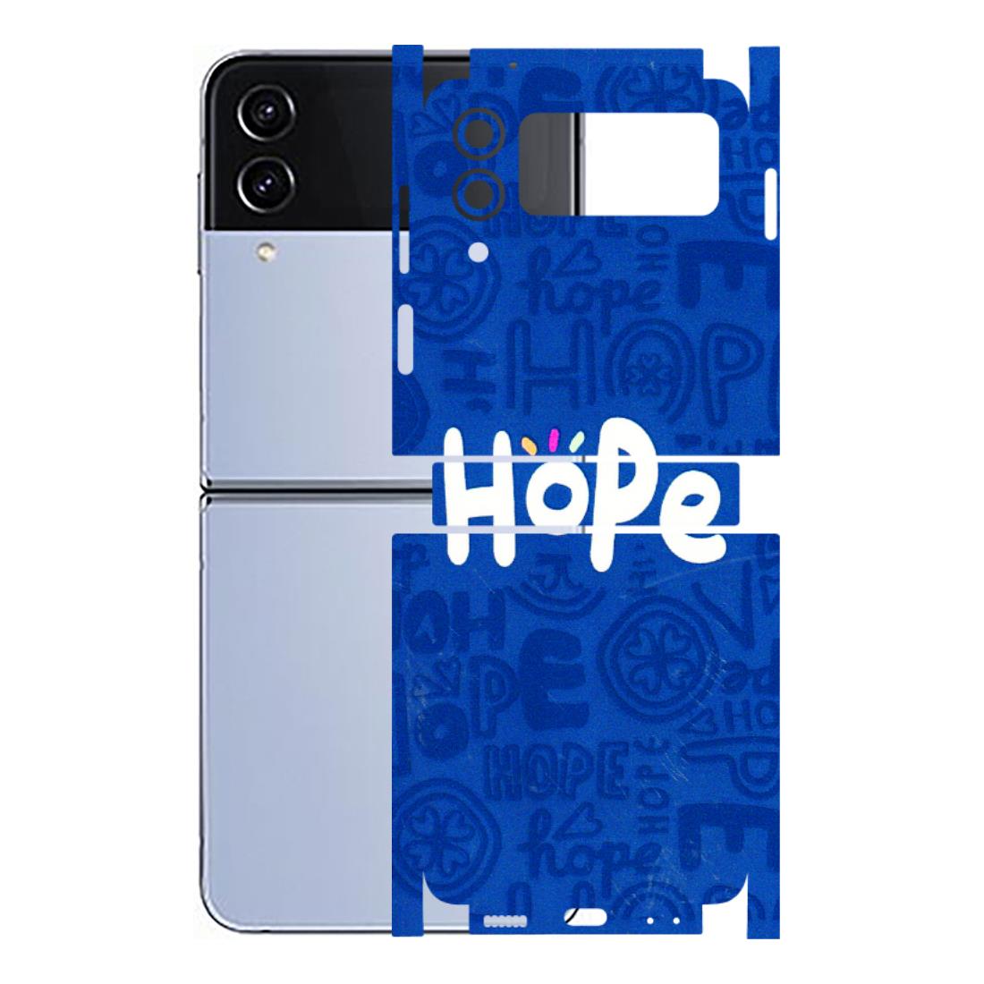 Samsung M/F/Note/Flip and C Phone Skins (All Models) - Hope Doodles Blue - 3D Embossed Finish (L-43) Samsung Galaxy Z Flip 4
