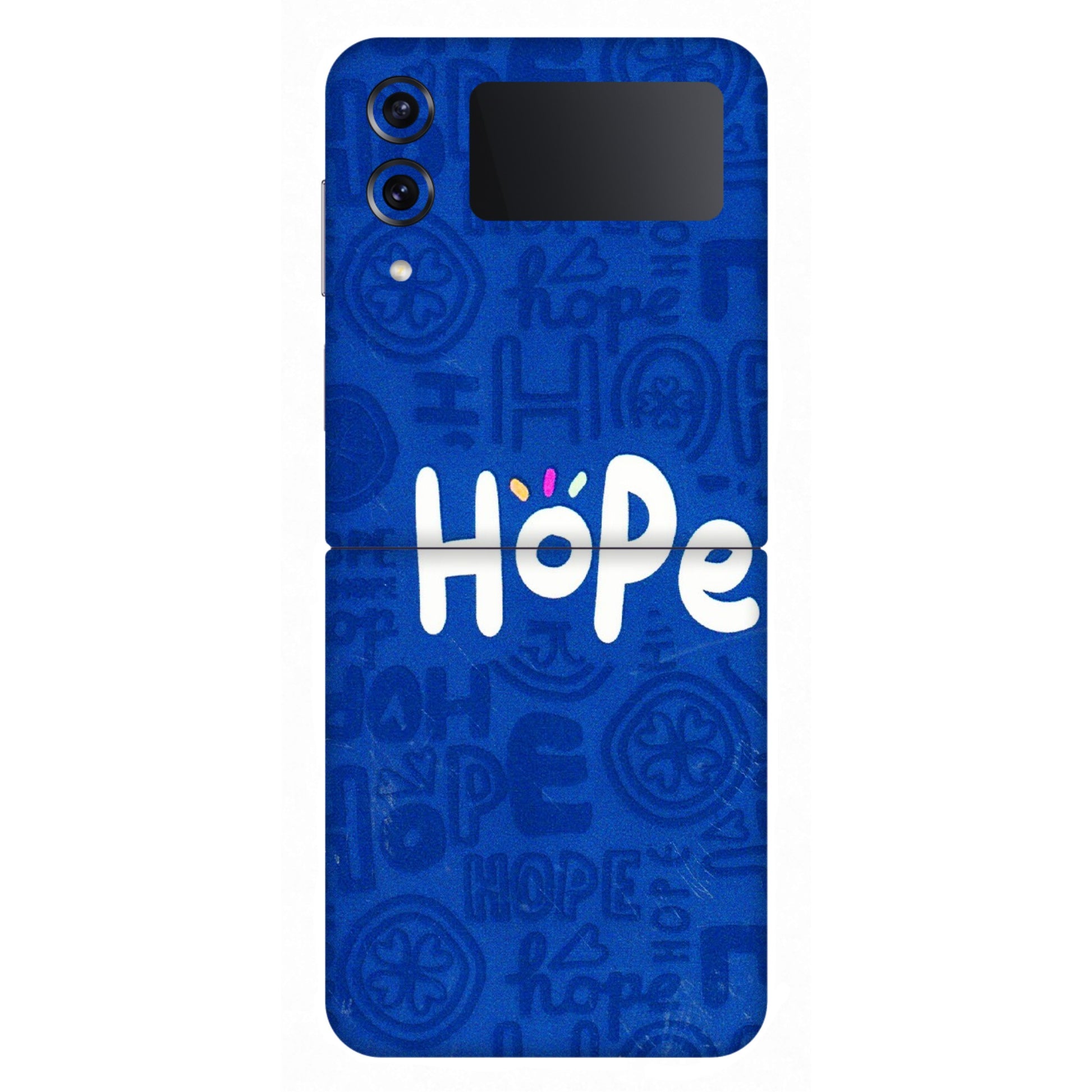 Samsung M/F/Note/Flip and C Phone Skins (All Models) - Hope Doodles Blue - 3D Embossed Finish (L-43) Samsung Galaxy Z Flip 4