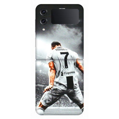 Samsung M/F/Note/Flip and C Phone Skins (All Models) - Ronaldo CR7 Crazy - 3D Embossed Finish (L-44) Samsung Galaxy Z Flip 4