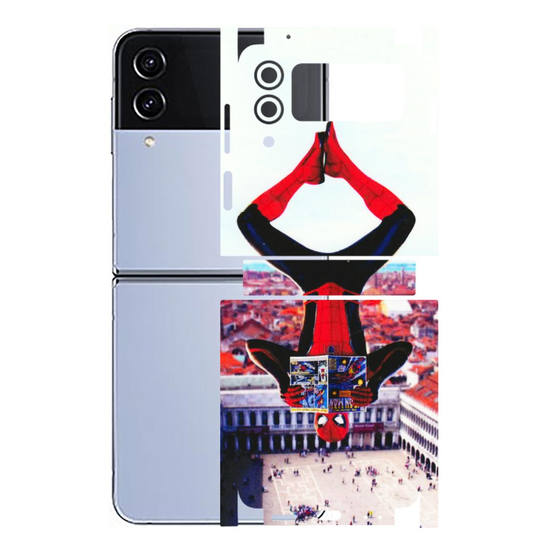 Samsung M/F/Note/Flip and C Phone Skins (All Models) - Spiderman Hanging - 3D Embossed Finish (L-53) Samsung Galaxy Z Flip 4