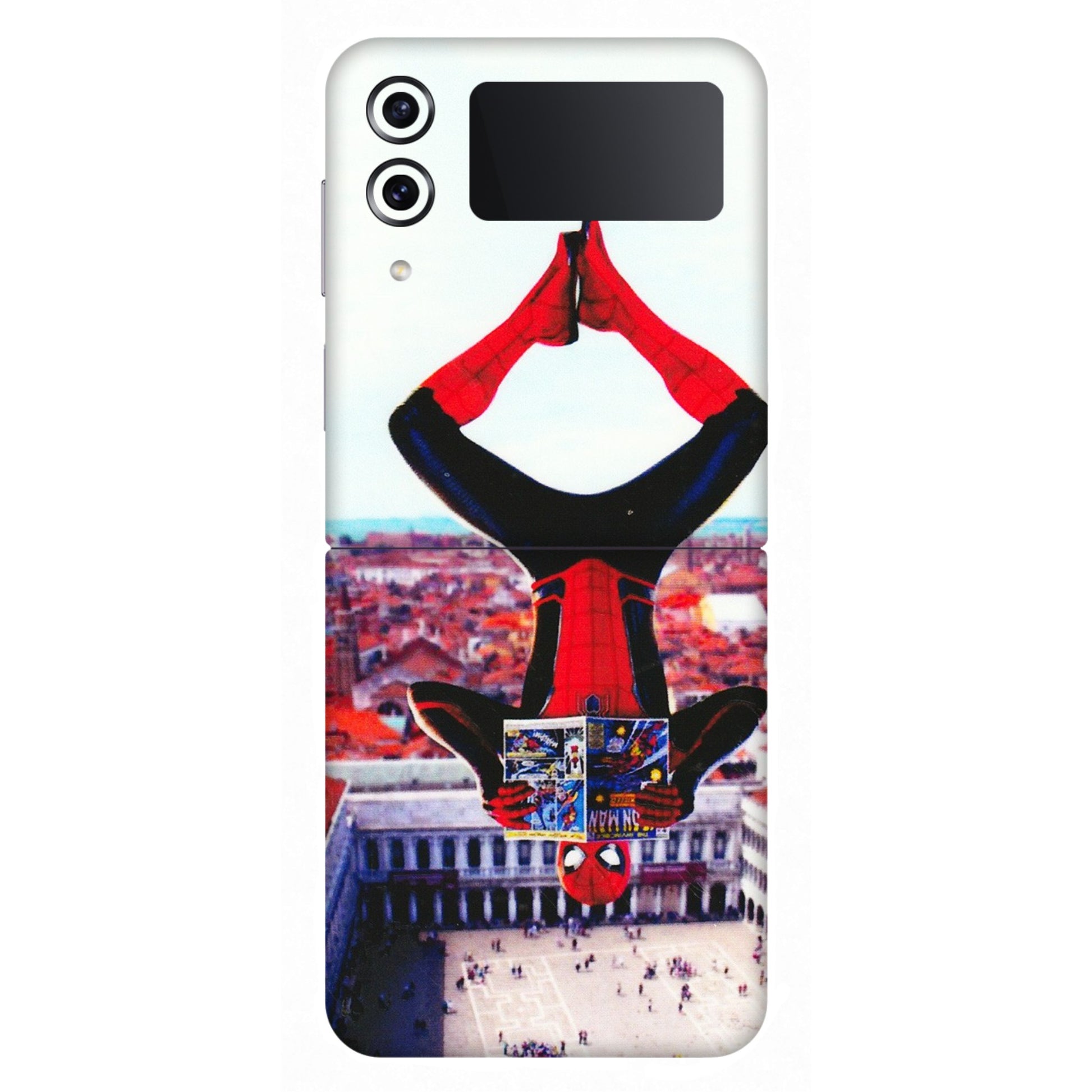 Samsung M/F/Note/Flip and C Phone Skins (All Models) - Spiderman Hanging - 3D Embossed Finish (L-53) Samsung Galaxy Z Flip 4