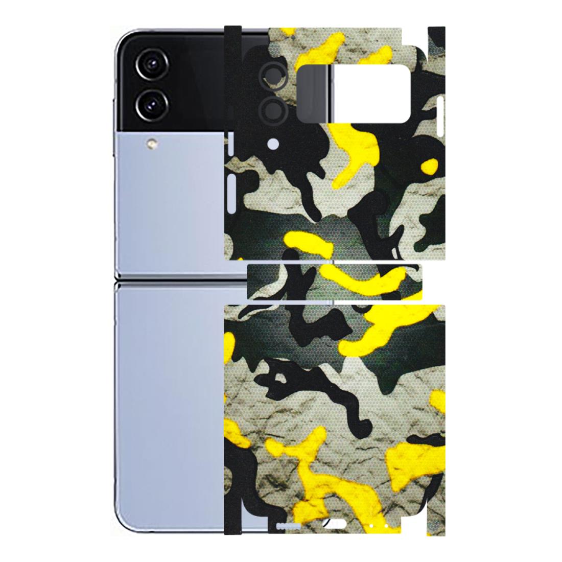 Samsung M/F/Note/Flip and C Phone Skins (All Models) - Yellow Camouflage - 3D Embossed Finish (L-61) Samsung Galaxy Z Flip 4