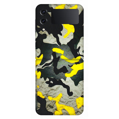Samsung M/F/Note/Flip and C Phone Skins (All Models) - Yellow Camouflage - 3D Embossed Finish (L-61) Samsung Galaxy Z Flip 4