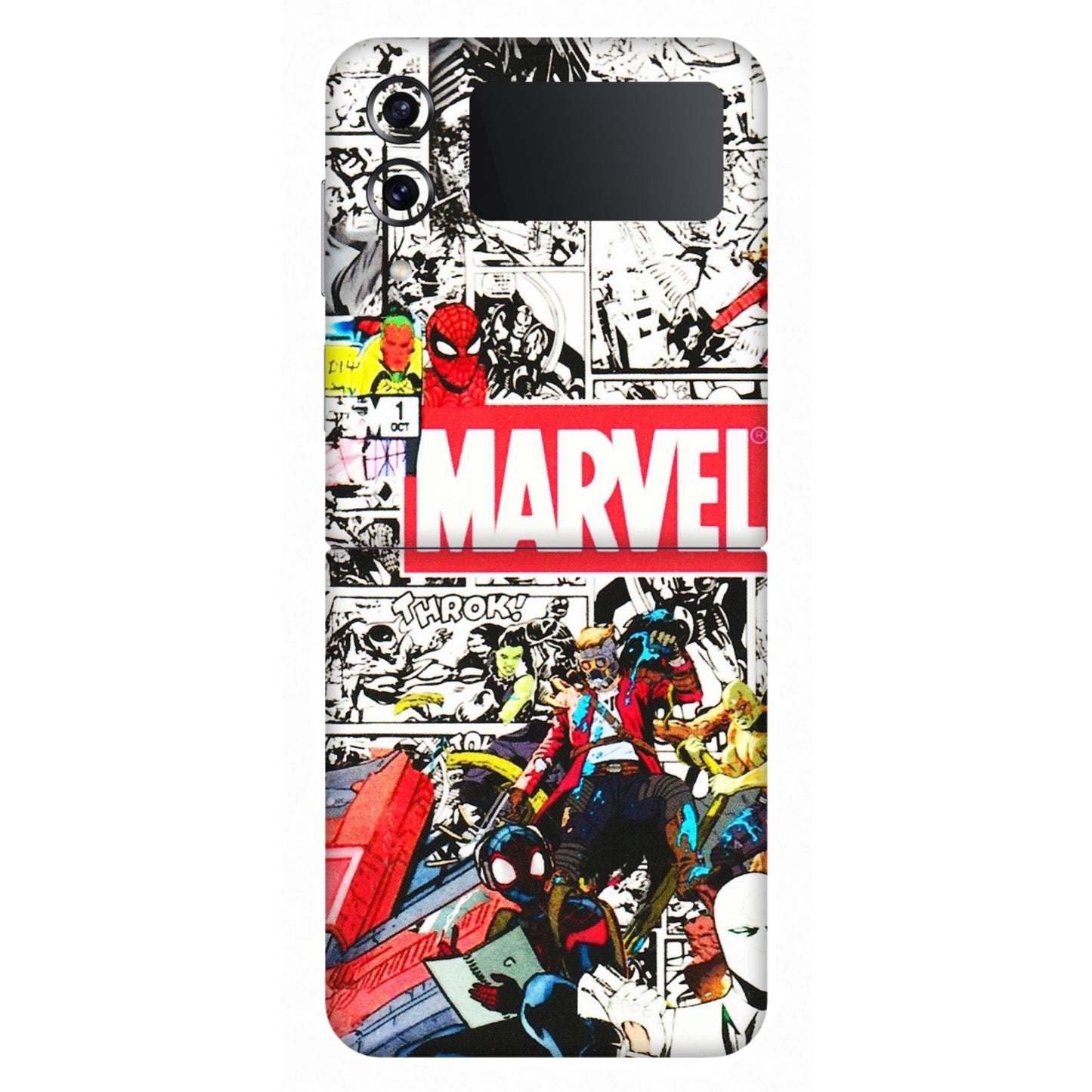 Samsung M/F/Note/Flip and C Phone Skins (All Models) - Marvel Colorful Comic - 3D Embossed Finish (L-64) Samsung Galaxy Z Flip 4