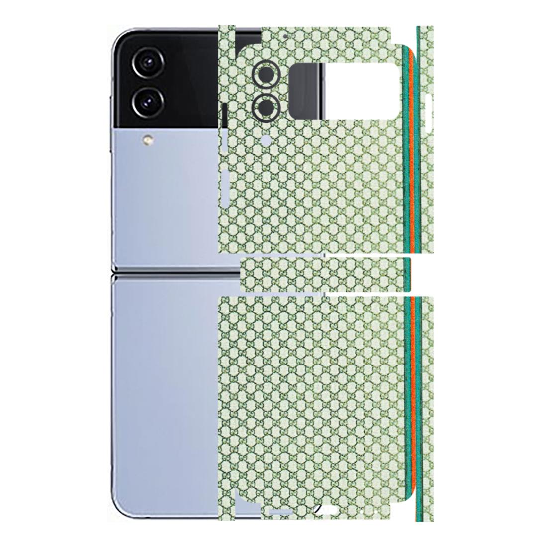 Samsung M/F/Note/Flip and C Phone Skins (All Models) - Gucci Fabric Pattern - 3D Embossed Finish (L-73) Samsung Galaxy Z Flip 4