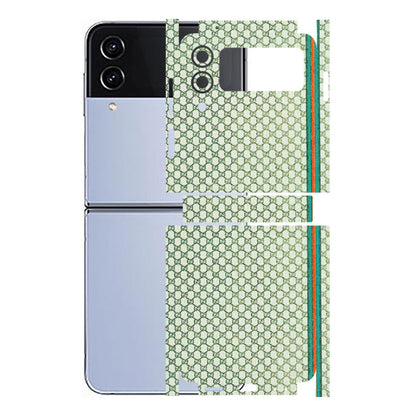 Samsung M/F/Note/Flip and C Phone Skins (All Models) - Gucci Fabric Pattern - 3D Embossed Finish (L-73) Samsung Galaxy Z Flip 4