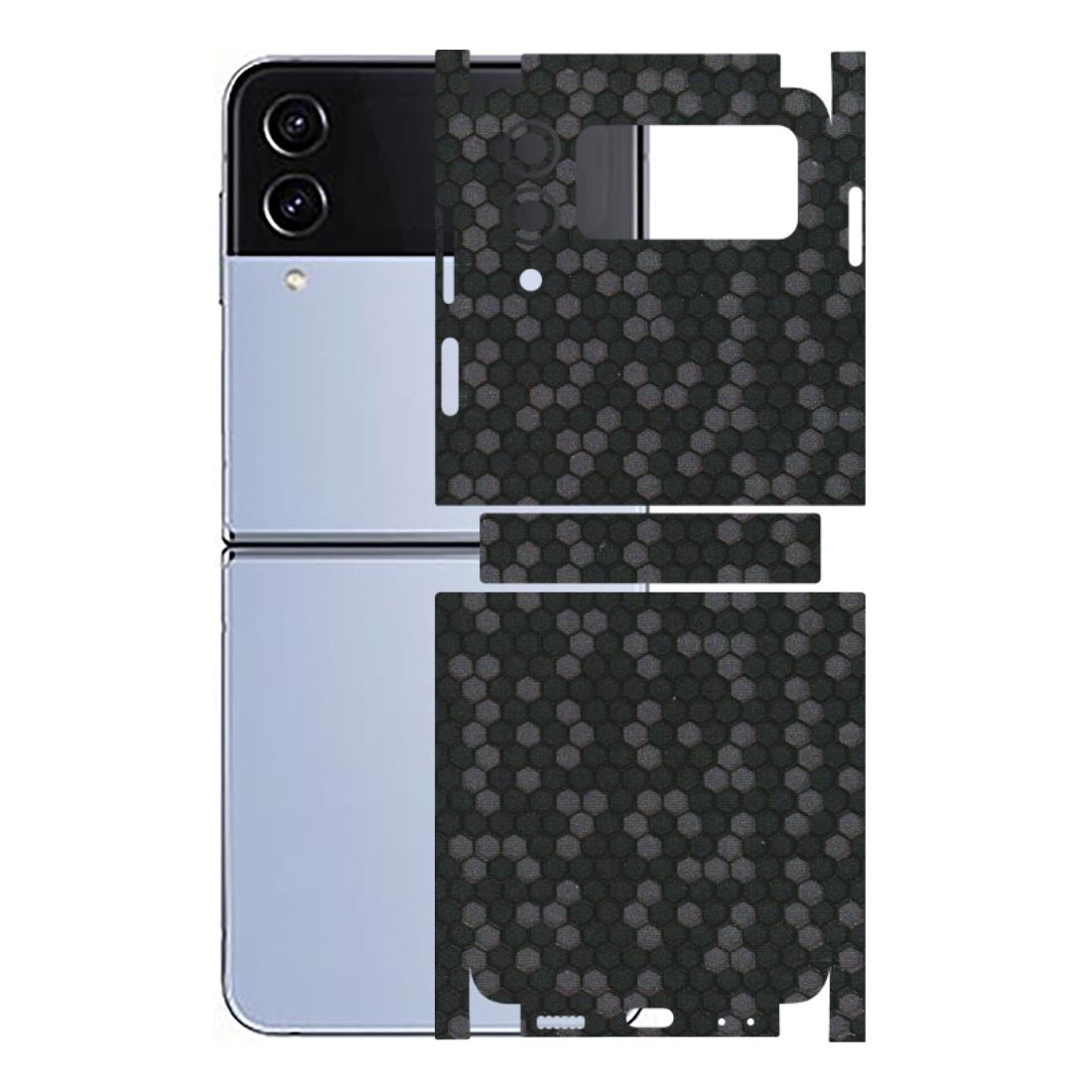 Samsung M/F/Note/Flip and C Phone Skins (All Models) - Black Grey Honeycomb Sober - 3D Embossed Finish (L-85) Samsung Galaxy Z Flip 4