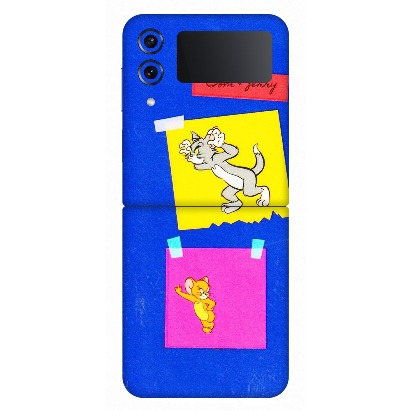 Samsung M/F/Note/Flip and C Phone Skins (All Models) - Tom N Jerry Sticky Notes - 3D Embossed Finish (L-88) Samsung Galaxy Z Flip 4