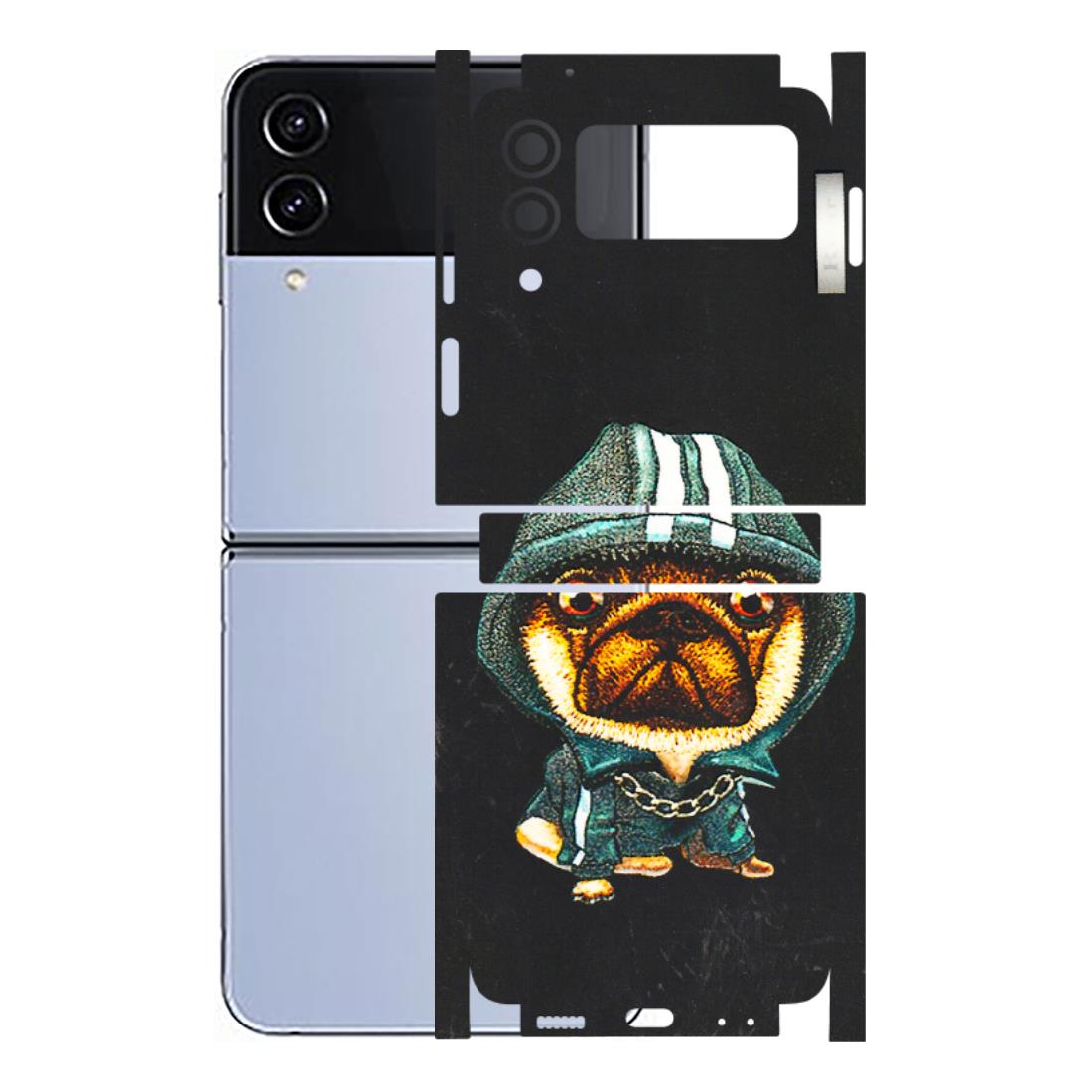 Samsung M/F/Note/Flip and C Phone Skins (All Models) - Puppy N Hoodie - 3D Embossed Finish (L-90) Samsung Galaxy Z Flip 4