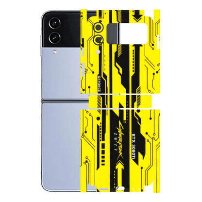 Samsung M/F/Note/Flip and C Phone Skins (All Models) - Yellow Cyberpunk - 3D Embossed Finish (L-93) Samsung Galaxy Z Flip 4