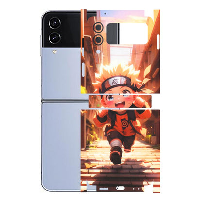 Samsung M/F/Note/Flip and C Phone Skins (All Models) - Naruto Cute Toon Running - Matte Finish (M-04) Samsung Galaxy Z Flip 4