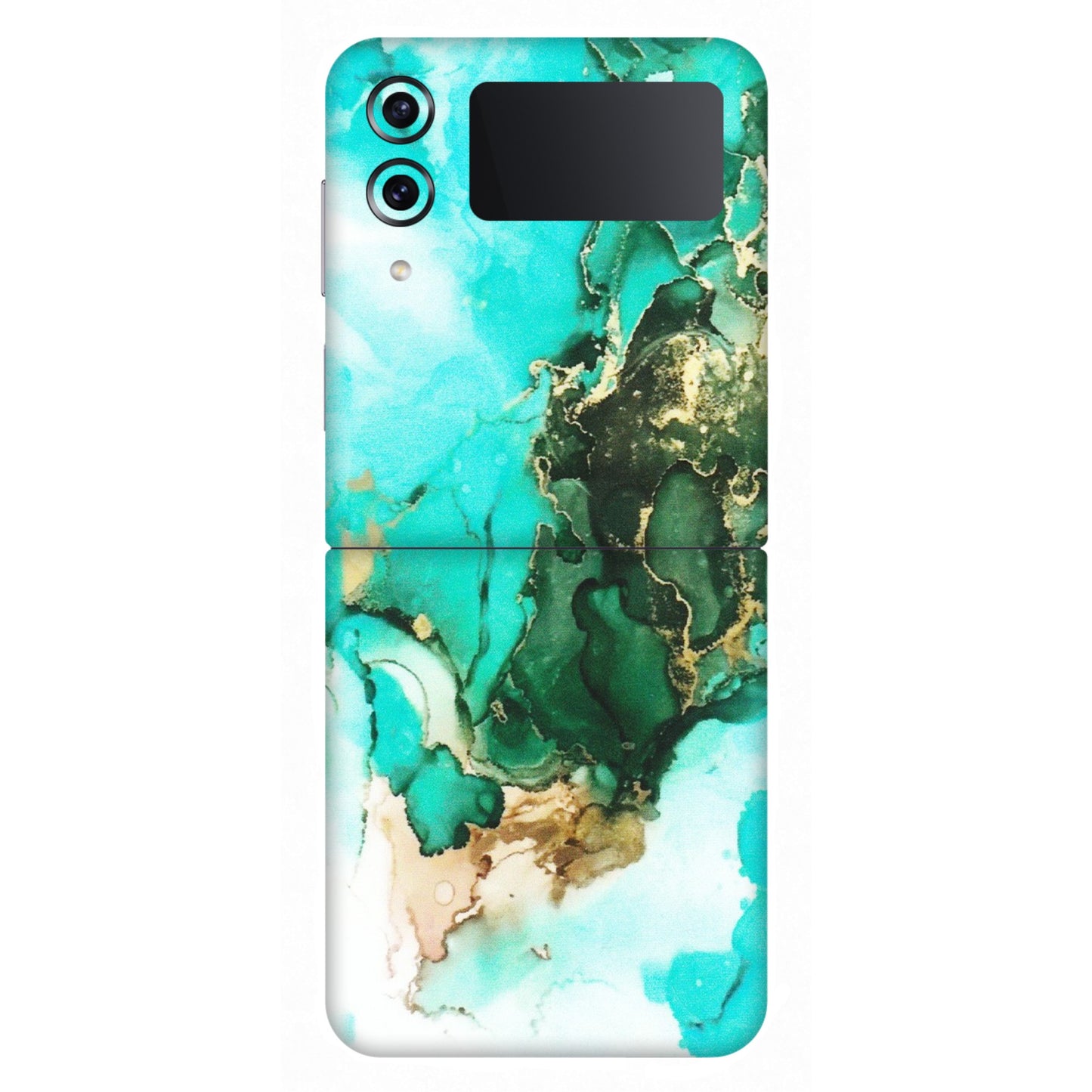 Samsung M/F/Note/Flip and C Phone Skins (All Models) - The Blue Gold Marble - Matte Finish (M-124) Samsung Galaxy Z Flip 4
