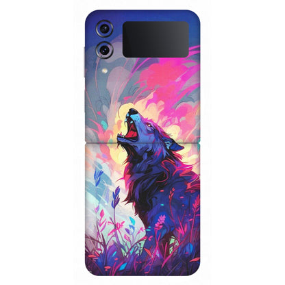 Samsung M/F/Note/Flip and C Phone Skins (All Models) - New Wild Wolf Abstract - Matte Finish (M-125) Samsung Galaxy Z Flip 4
