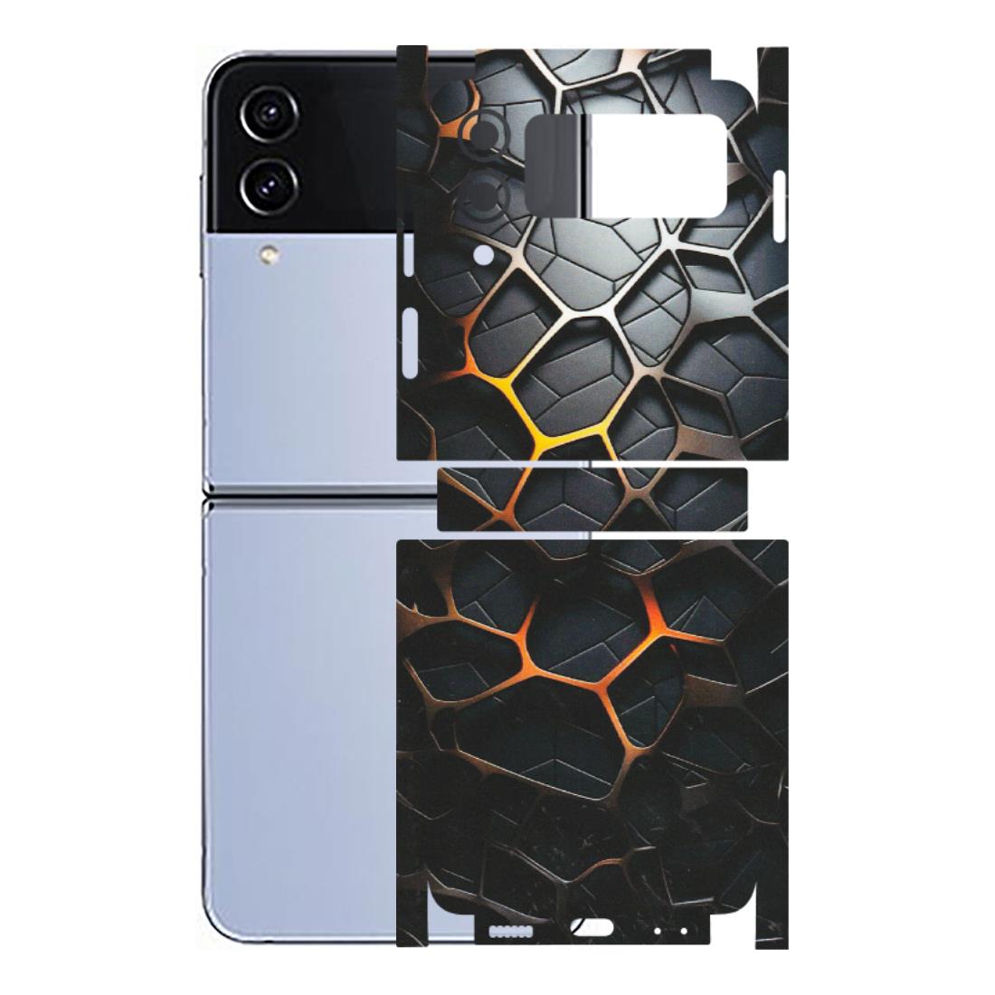 Samsung M/F/Note/Flip and C Phone Skins (All Models) - New Abstract Graphite Tiles - Matte Finish (M-130) Samsung Galaxy Z Flip 4