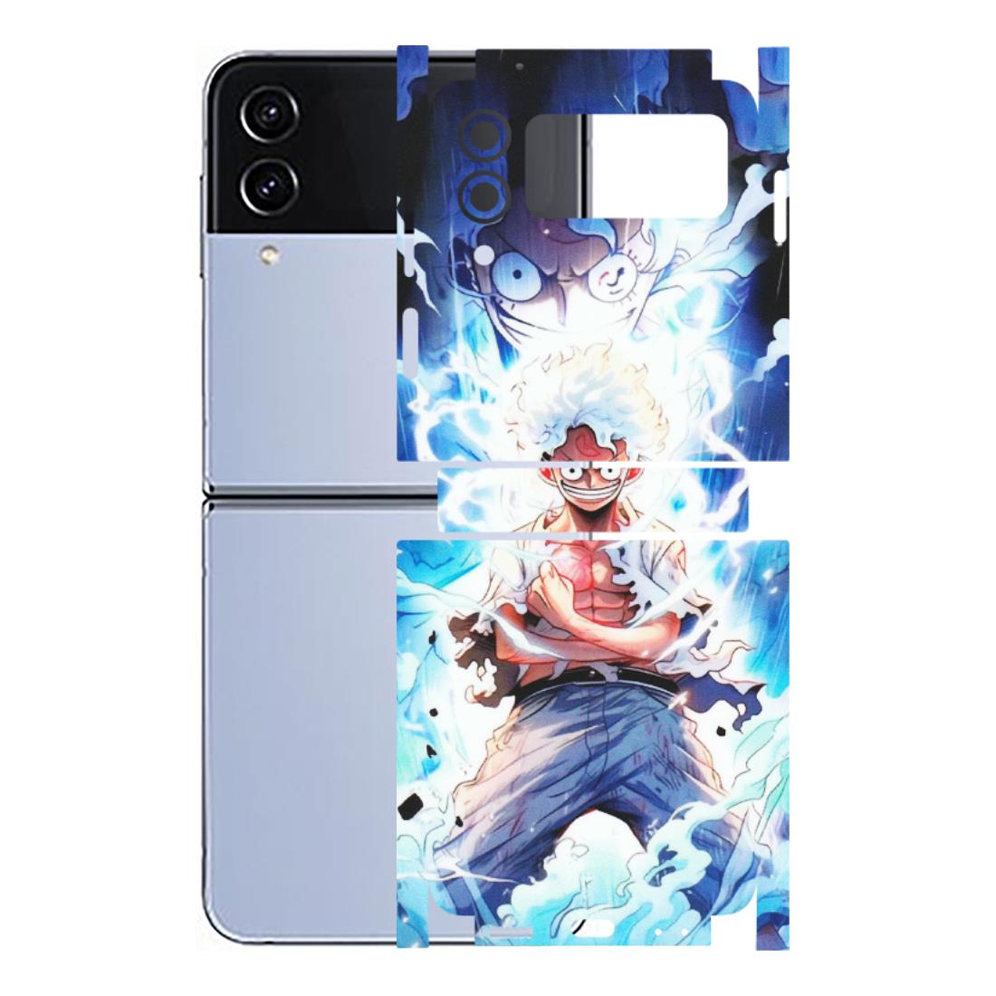 Samsung M/F/Note/Flip and C Phone Skins (All Models) - Blue Thunder Luffy Anime - Matte Finish (M-132) Samsung Galaxy Z Flip 4