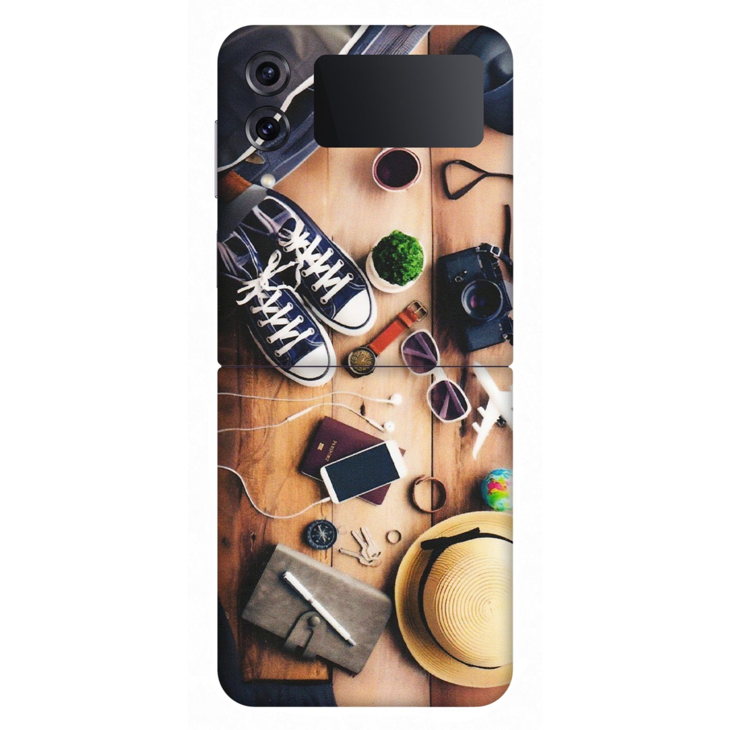 Samsung M/F/Note/Flip and C Phone Skins (All Models) - Travel Wanderlust - Matte Finish (M-133) Samsung Galaxy Z Flip 4