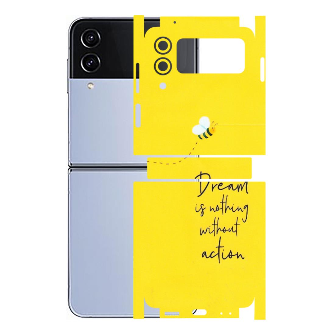 Samsung M/F/Note/Flip and C Phone Skins (All Models) - Dream Is Nothing Without Action - Matte Finish (M-138) Samsung Galaxy Z Flip 4