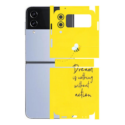 Samsung M/F/Note/Flip and C Phone Skins (All Models) - Dream Is Nothing Without Action - Matte Finish (M-138) Samsung Galaxy Z Flip 4
