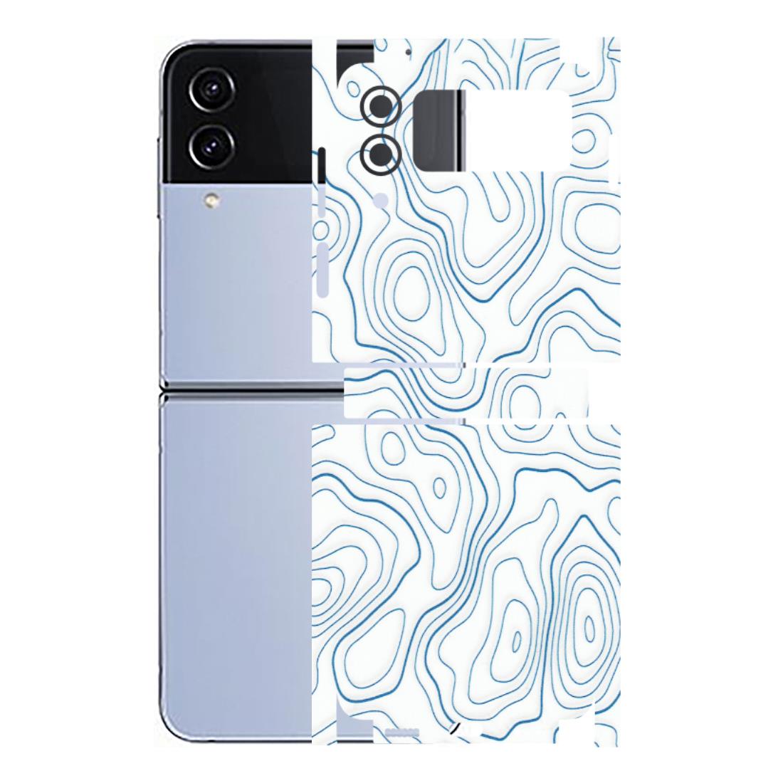 Samsung M/F/Note/Flip and C Phone Skins (All Models) - Blue And White Swirls - Matte Finish (M-139) Samsung Galaxy Z Flip 4