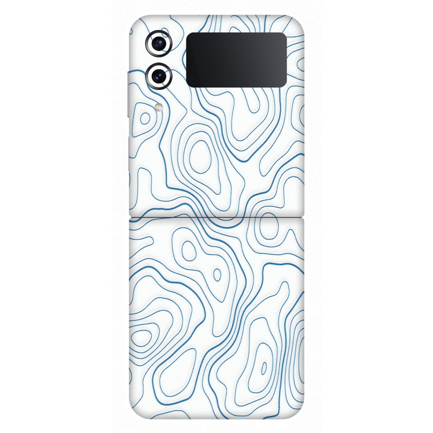 Samsung M/F/Note/Flip and C Phone Skins (All Models) - Blue And White Swirls - Matte Finish (M-139) Samsung Galaxy Z Flip 4
