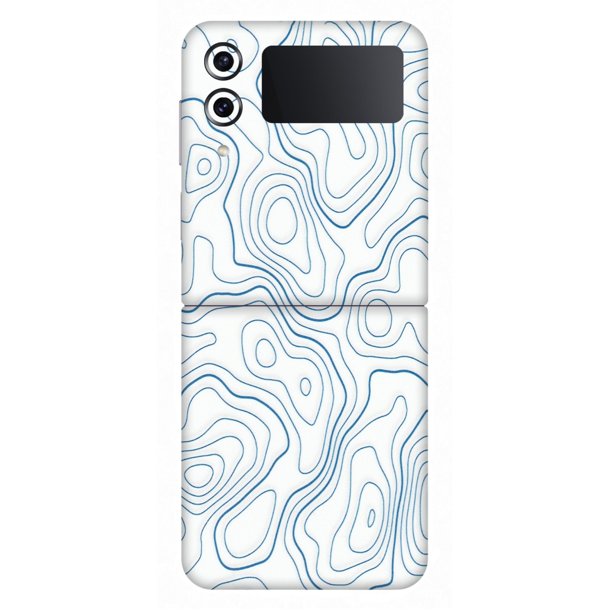 Samsung M/F/Note/Flip and C Phone Skins (All Models) - Blue And White Swirls - Matte Finish (M-139) Samsung Galaxy Z Flip 4