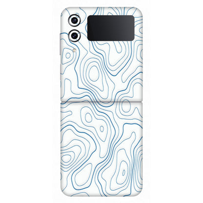 Samsung M/F/Note/Flip and C Phone Skins (All Models) - Blue And White Swirls - Matte Finish (M-139) Samsung Galaxy Z Flip 4