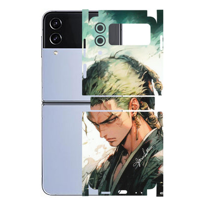 Samsung M/F/Note/Flip and C Phone Skins (All Models) - New Roronoa Zoro One Picece Anime - Matte Finish (M-140) Samsung Galaxy Z Flip 4