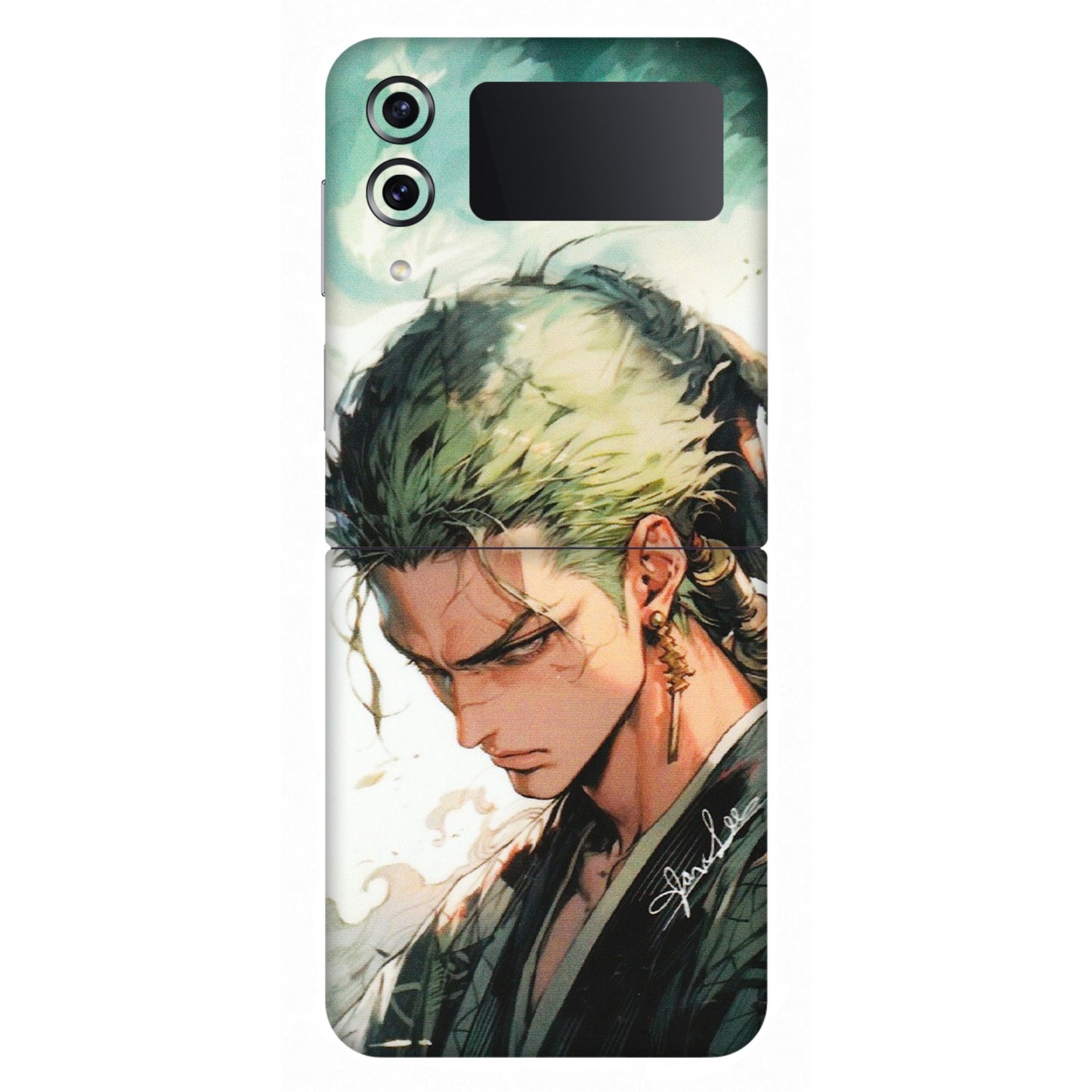 Samsung M/F/Note/Flip and C Phone Skins (All Models) - New Roronoa Zoro One Picece Anime - Matte Finish (M-140) Samsung Galaxy Z Flip 4