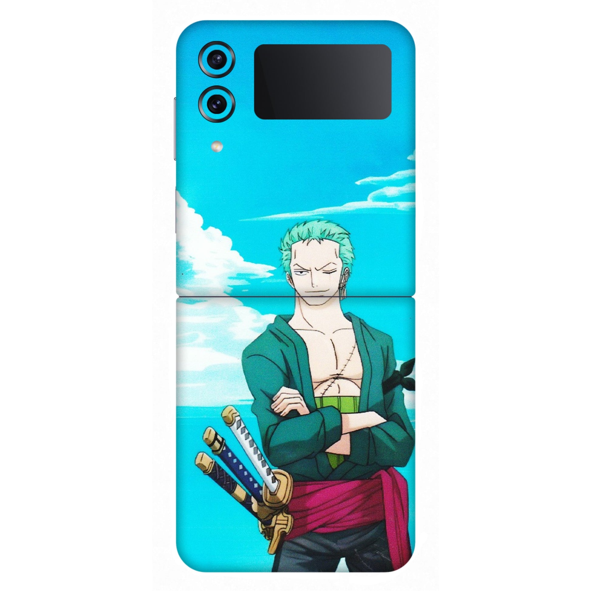 Samsung M/F/Note/Flip and C Phone Skins (All Models) - Cool Swordman Zoro Anime - Matte Finish (M-143) Samsung Galaxy Z Flip 4