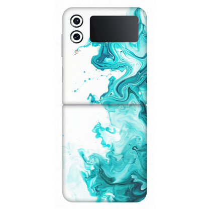 Samsung M/F/Note/Flip and C Phone Skins (All Models) - Sky Blue Abstract Colour - Matte Finish (M-146) Samsung Galaxy Z Flip 4