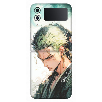 Samsung M/F/Note/Flip and C Phone Skins (All Models) - Pirate Hunter One Piece Anime - Matte Finish (M-157) Samsung Galaxy Z Flip 4