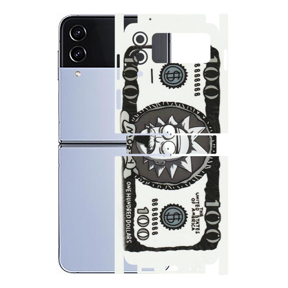 Samsung M/F/Note/Flip and C Phone Skins (All Models) - Rick And Morty Hundred Dollar Anime - Matte Finish (M-161) Samsung Galaxy Z Flip 4