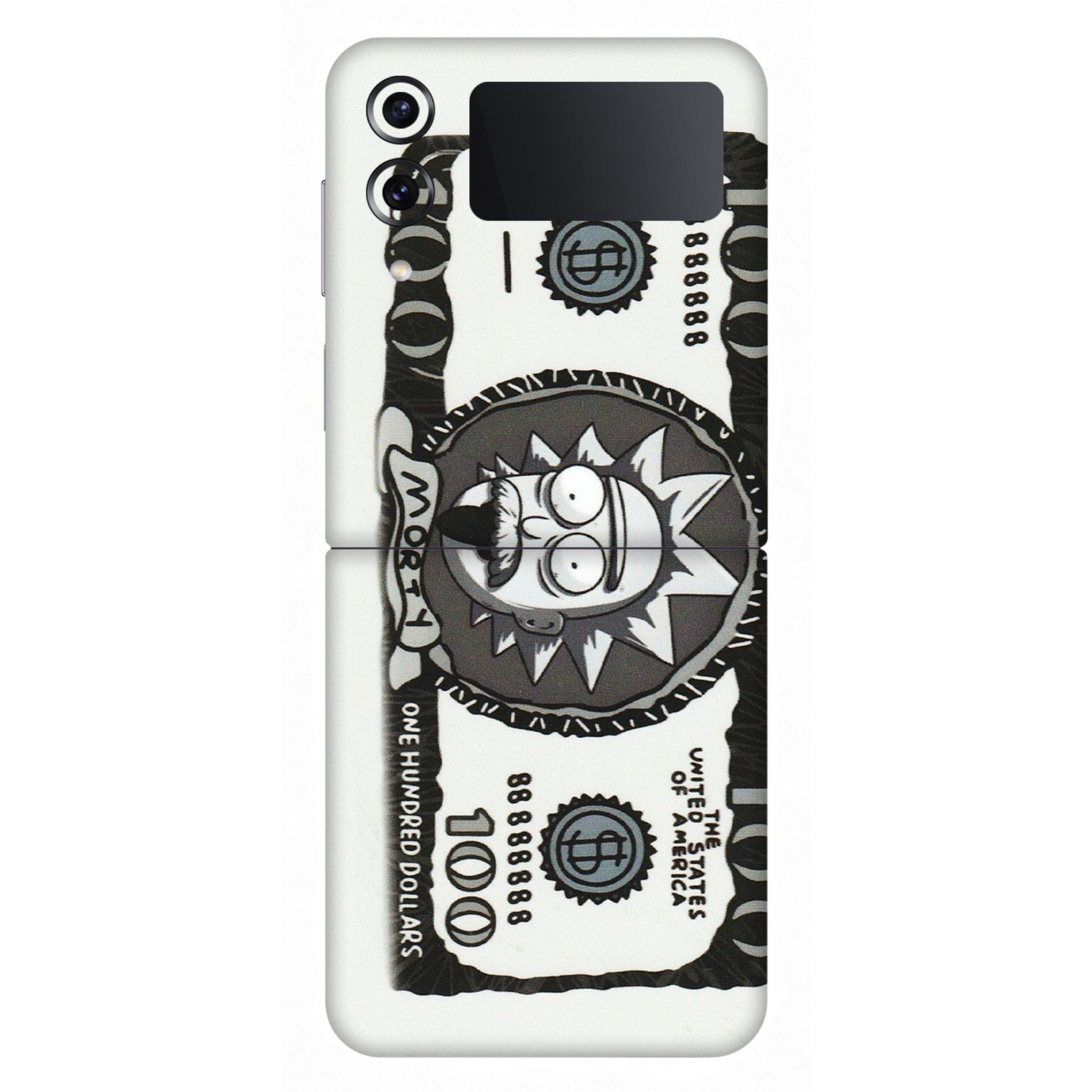 Samsung M/F/Note/Flip and C Phone Skins (All Models) - Rick And Morty Hundred Dollar Anime - Matte Finish (M-161) Samsung Galaxy Z Flip 4