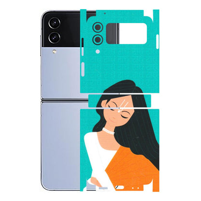 Samsung M/F/Note/Flip and C Phone Skins (All Models) - Radhe Radhe With Hindu Symbol - Matte Finish (M-164) Samsung Galaxy Z Flip 4