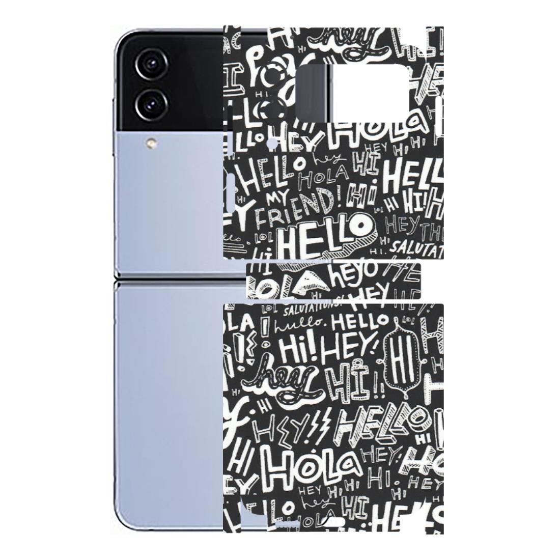 Samsung M/F/Note/Flip and C Phone Skins (All Models) - Hi Hello Doodles - Matte Finish (M-25) Samsung Galaxy Z Flip 4