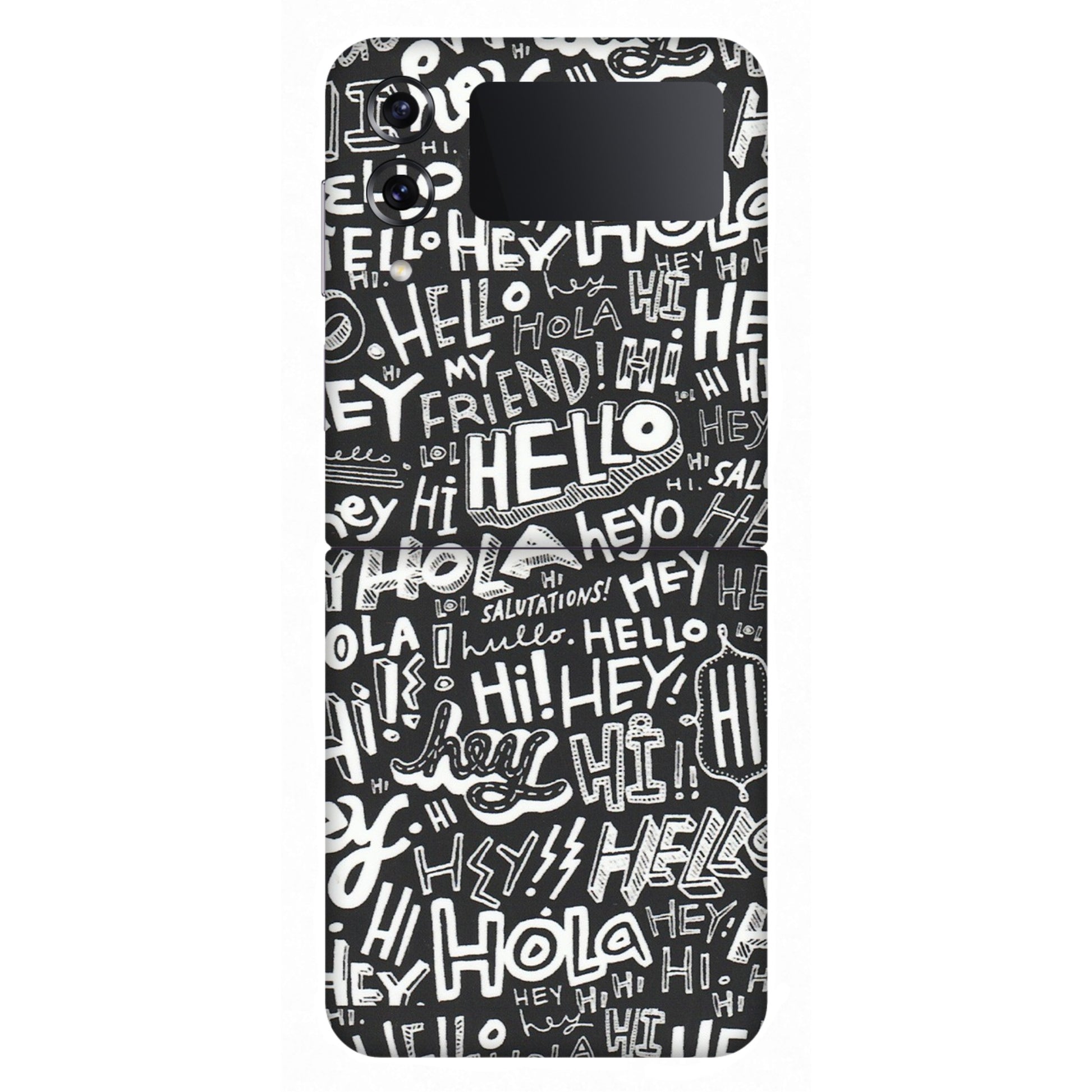 Samsung M/F/Note/Flip and C Phone Skins (All Models) - Hi Hello Doodles - Matte Finish (M-25) Samsung Galaxy Z Flip 4