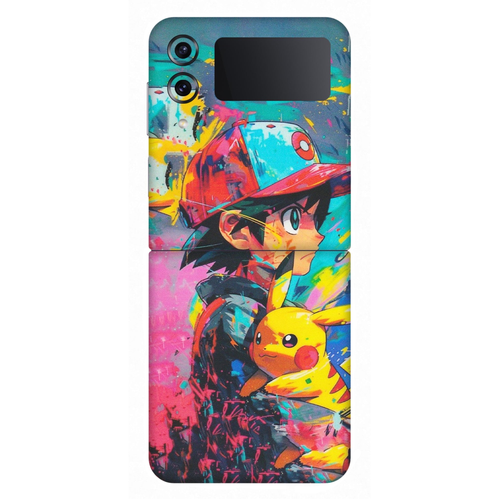 Samsung M/F/Note/Flip and C Phone Skins (All Models) - Ash & Pikachu - Matte Finish (M-26) Samsung Galaxy Z Flip 4