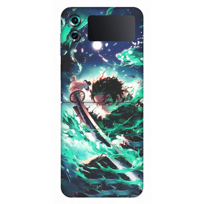 Samsung M/F/Note/Flip and C Phone Skins (All Models) - Sword Fighter Anime - Matte Finish (M-29) Samsung Galaxy Z Flip 4