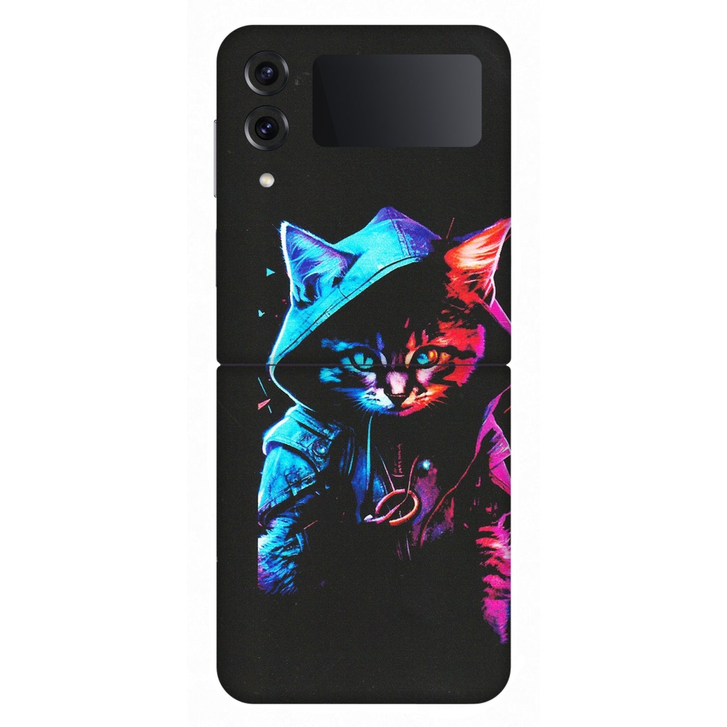Samsung M/F/Note/Flip and C Phone Skins (All Models) - Cyberpunk Cat - Matte Finish (M-45) Samsung Galaxy Z Flip 4