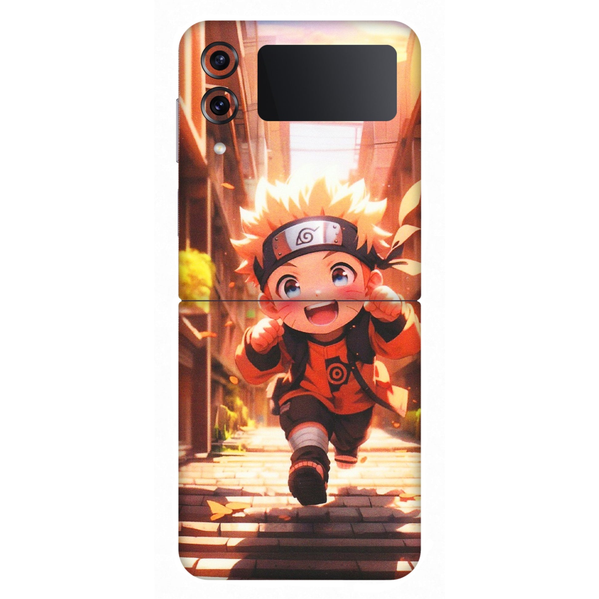 Samsung M/F/Note/Flip and C Phone Skins (All Models) - Naruto Cute Toon Running - Matte Finish (M-04) Samsung Galaxy Z Flip 4