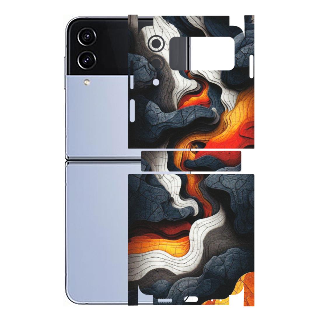 Samsung M/F/Note/Flip and C Phone Skins (All Models) - Abstract Volcanic Layers - Matte Finish (M-52) Samsung Galaxy Z Flip 4
