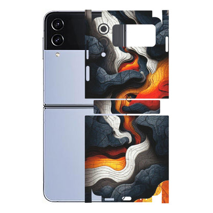 Samsung M/F/Note/Flip and C Phone Skins (All Models) - Abstract Volcanic Layers - Matte Finish (M-52) Samsung Galaxy Z Flip 4
