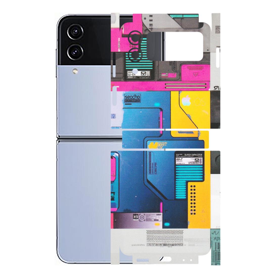 Samsung M/F/Note/Flip and C Phone Skins (All Models) - Colourfull Motherboard Internals - Matte Finish (M-55) Samsung Galaxy Z Flip 4