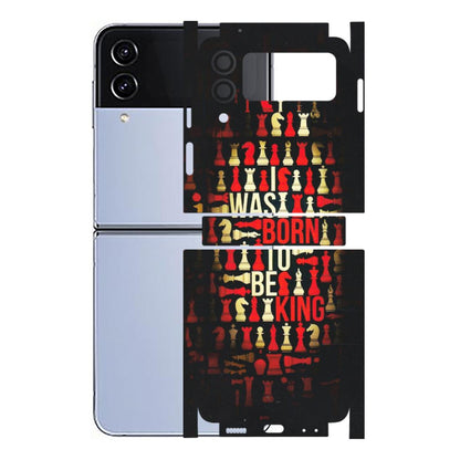 Samsung M/F/Note/Flip and C Phone Skins (All Models) - Born To Be King - Matte Finish (M-73) Samsung Galaxy Z Flip 4