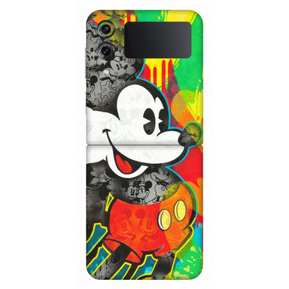 Samsung M/F/Note/Flip and C Phone Skins (All Models) - Multiple Mickey With Colourful Texture - Matte Finish (M-84) Samsung Galaxy Z Flip 4