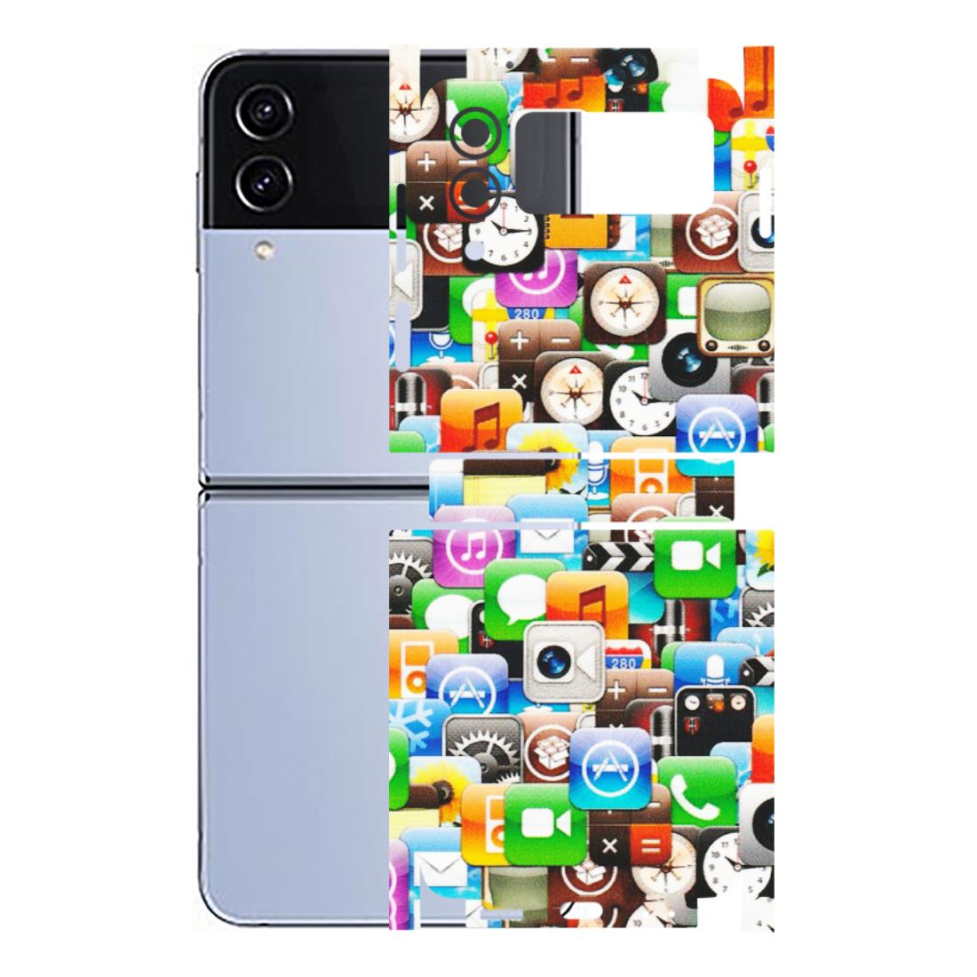 Samsung M/F/Note/Flip and C Phone Skins (All Models) - All Apple Icons - Matte Finish (M-93) Samsung Galaxy Z Flip 4