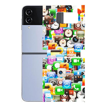 Samsung M/F/Note/Flip and C Phone Skins (All Models) - All Apple Icons - Matte Finish (M-93) Samsung Galaxy Z Flip 4